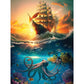 Bits and Pieces - 500 Piece Jigsaw Puzzle for Adults - The Flying Dutchman 2 - Seven Seas Ship Octopus by Artist Ray Heere, Completed Puzzle Size: 18"