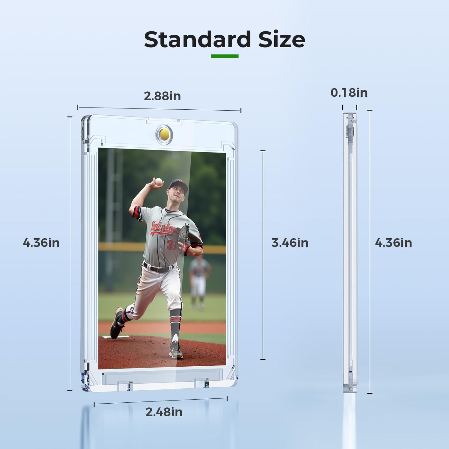 Skyhill 52ct Magnetic Card Holders, 35pt Slim One Touch Card Holder with Extra 52 Penny Card Sleeves, U-V Protection& Waterproof Hard Plastic Card
