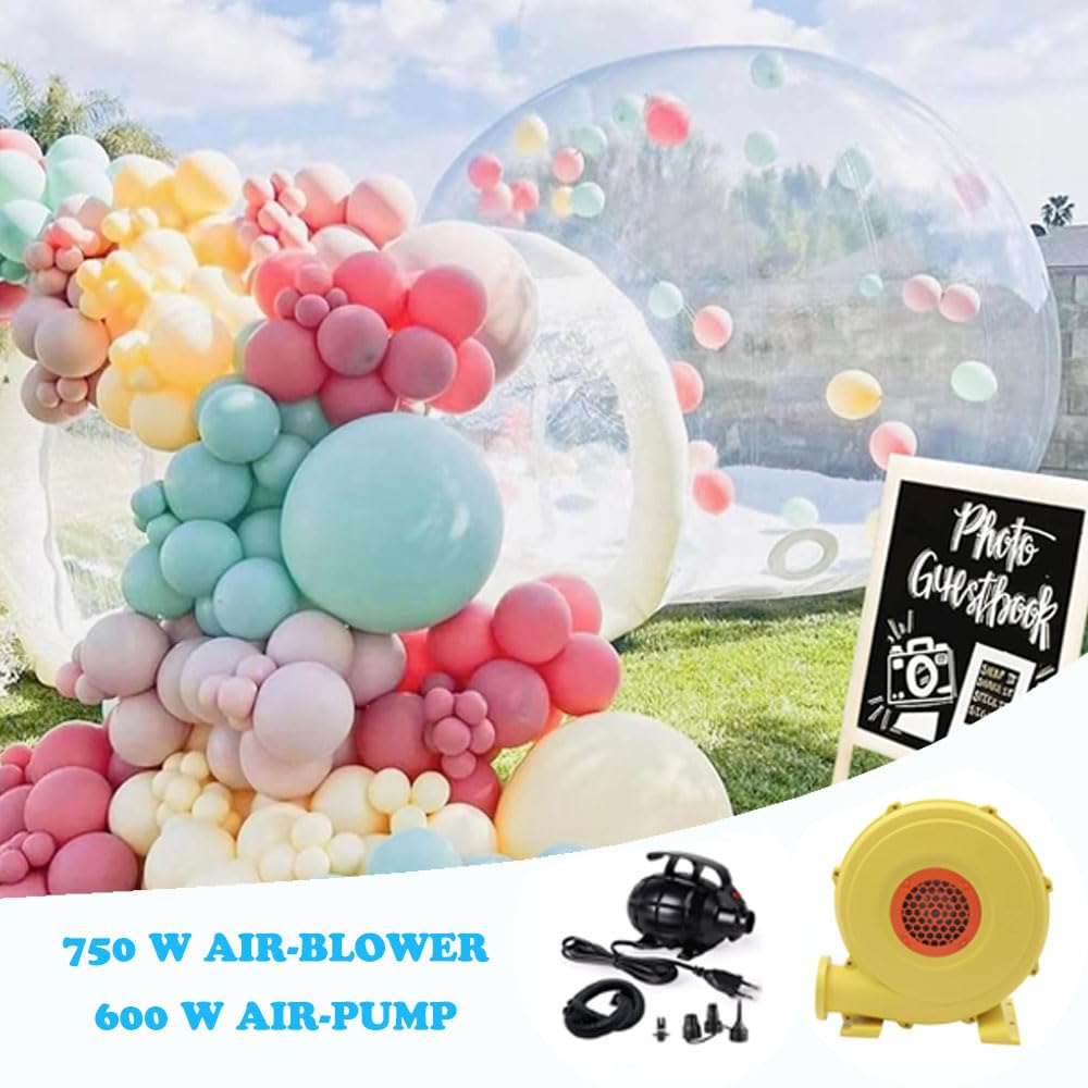 LA FEIER 10FT Inflatable Bubble Tent House Outdoor Transparent Commercial Grade Tarpaulin PVC Tent Bubble Clear House with Blower Clear Dome Balloon