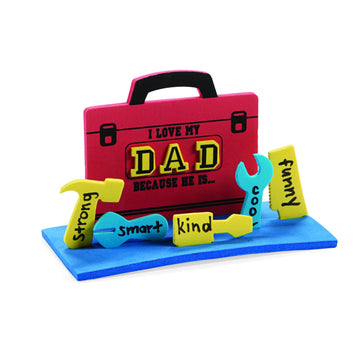 Fun Express I Love My Dad Because Craft Kit - Makes 12 - DIY Father's Day Craft Gift for Kids - Art Craft Kit - 5 3/4 Inch x 3 1/2 Inch - Includes