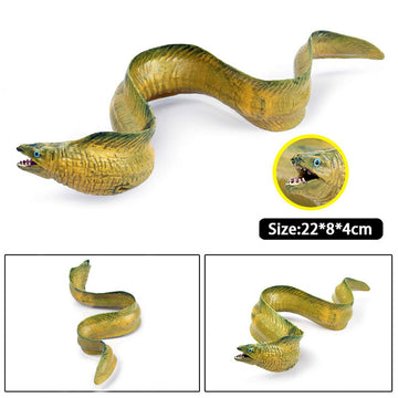 FLORMOON Animal Figures Realistic Moray EEL Plastic Early Educational Toys Cupcake Topper Party Gift for Kids 3+ Year Old