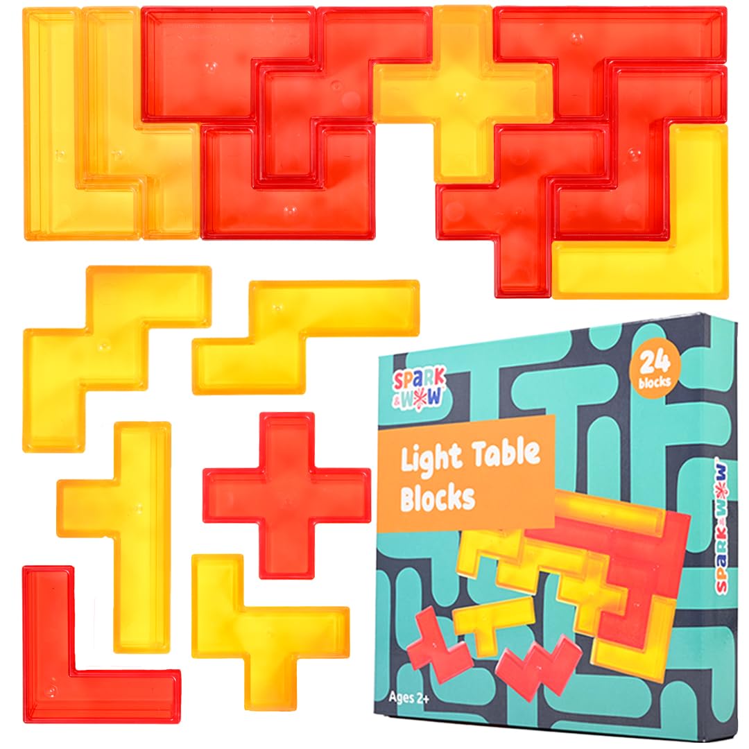 Spark & Wow Light Table Blocks, 12 Shapes, Two Colors