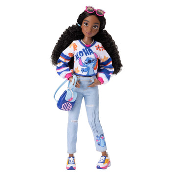 Disney ILY 4EVER Fashion Dolls Dark Hair Stitch 11.5" Tall with 13 Points of Articulation, Two Complete Mix-and-Match Outfits and Mickey Ring for You!