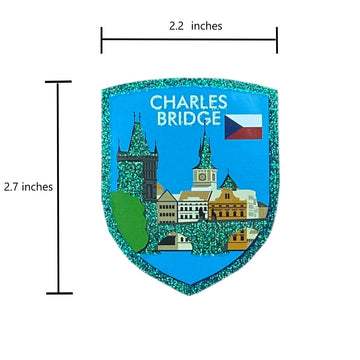 A-ONE European Countries Sparkling Diamond Skateboard Colorful Stickers 9 PCS+EU Flag Decorative Military Patch 1 PC, Europe Coastal Fantastic Tags