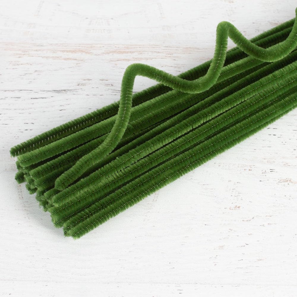 108 Extra?Long Green Pipe Cleaners - 18" Chenille Stems Craft Supplies