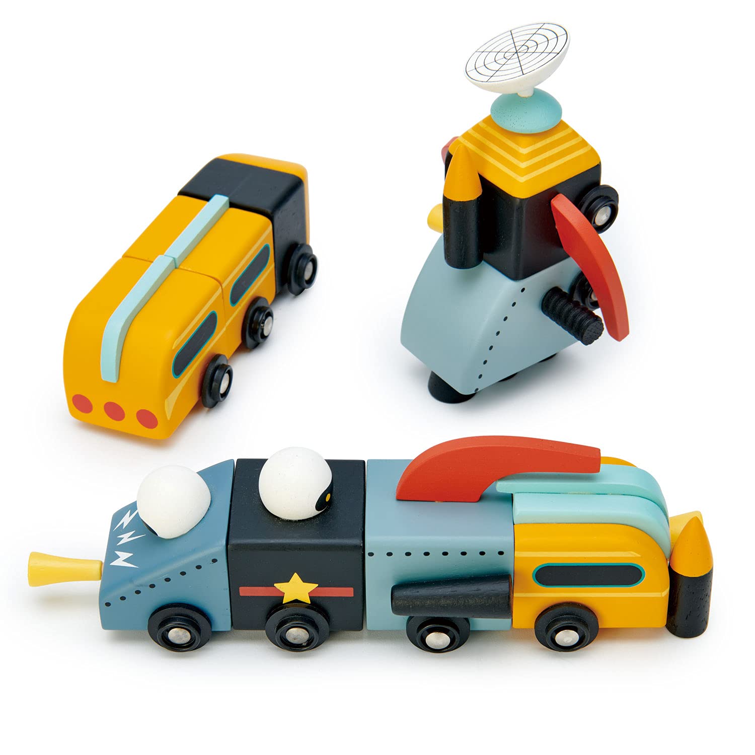 Tender Leaf Toys - Space Race - Mix and Match Space Themed Vehicles Toy Set - Creative Pretend Play for Kids 3+