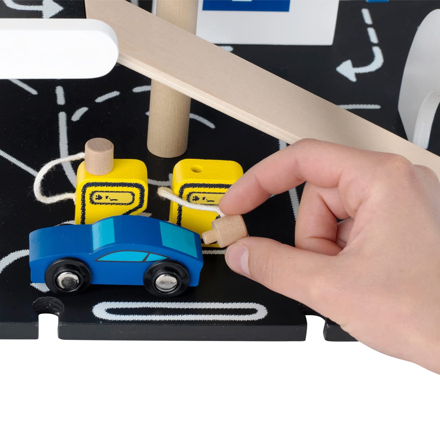 Theo Klein Michelin Car Service Mechanic Station Kids Wooden Toy Playset with 1 Play Car, Screwdriver, and Tires for Ages 3 and Up