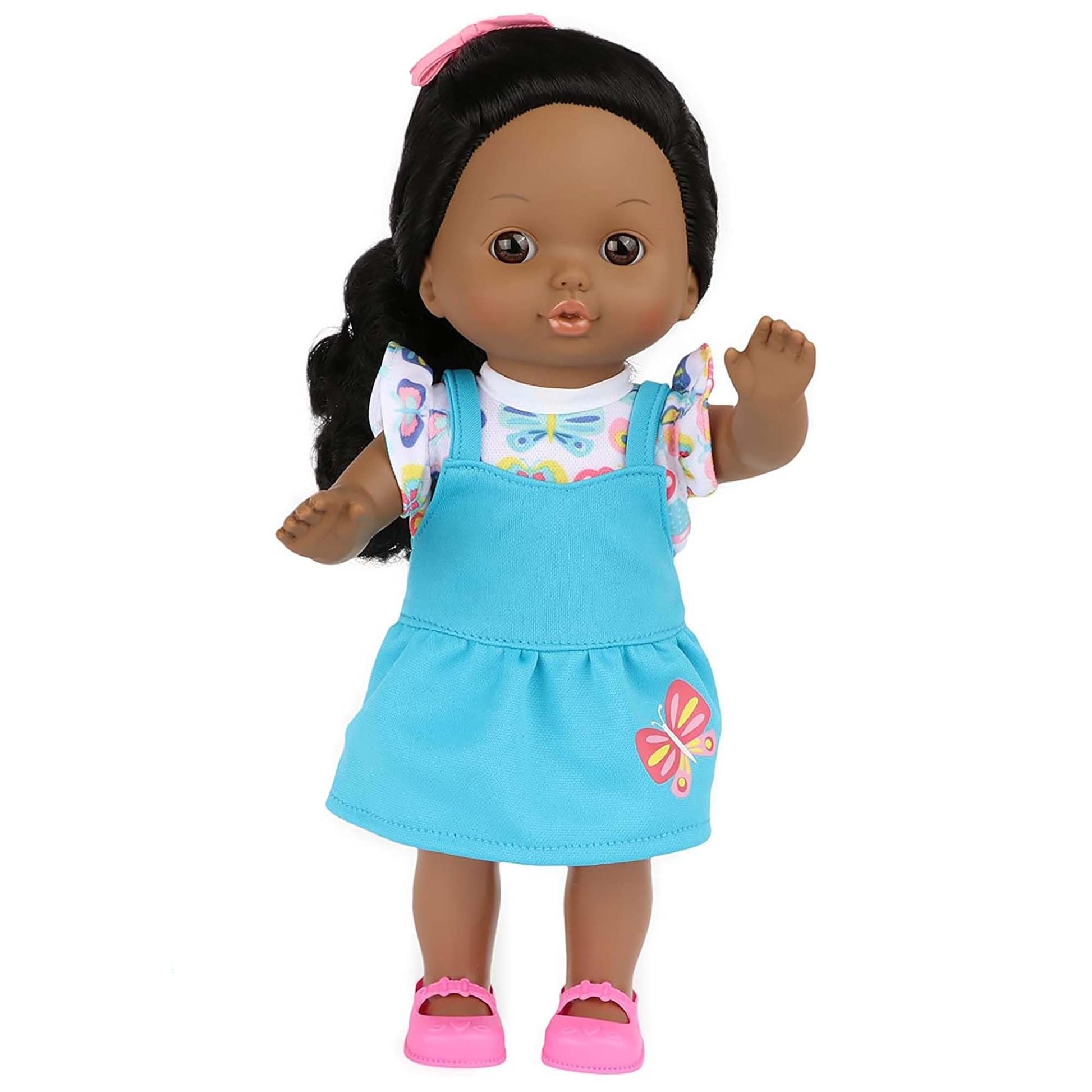 Dream Collection: Hairstylist Play Set - 12" African American Doll - Blue & Butterflies, Salon Beauty Toy Set, Sounds Blow Dryer, Accessories, Kids 3+