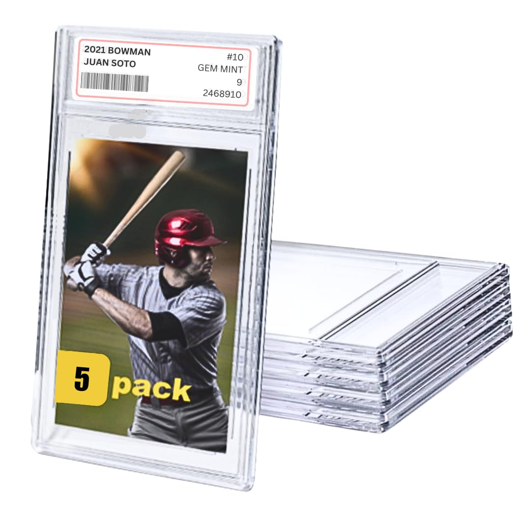 Empty Graded Card Slab (Pack of 5) for Trading Sports Cards - Clear (5)