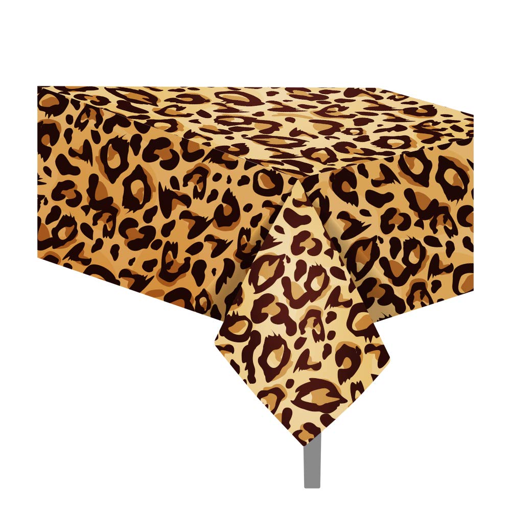 DodelyGz 3Packs Leopard Party Disposable Tablecloth,Animal Safari Theme Cheetah Disposable Tablecloth,Leopard Print Theme Party Supplies