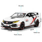 WAKAKAC Diecast Car 1/32 for Type-R Model Car Pull Back Toy Car with Light and Sound Model Vehicles for Boys Girls Gift(White)