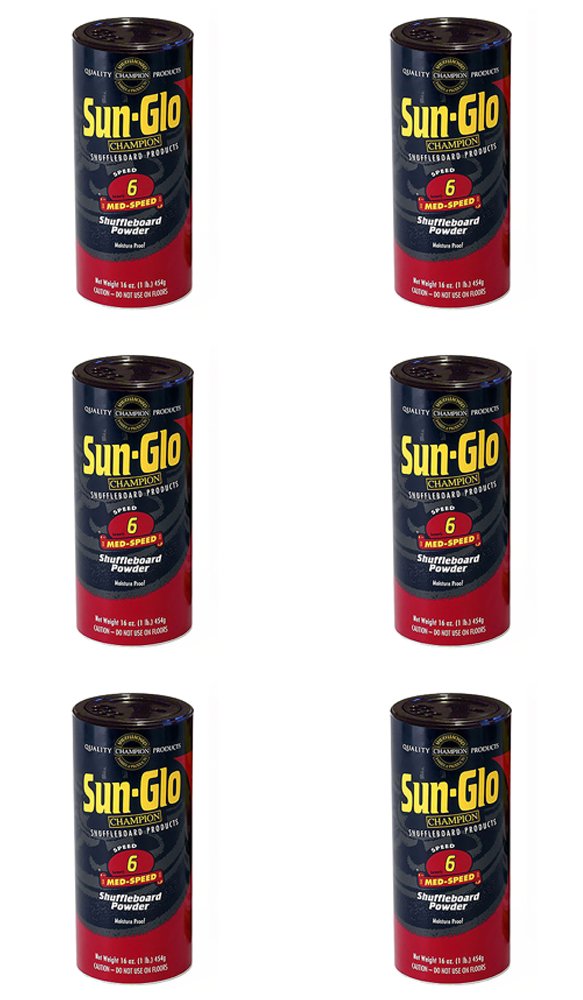 Sun-Glo Speed #6 Shuffleboard Table Powder Wax - 6 Cans