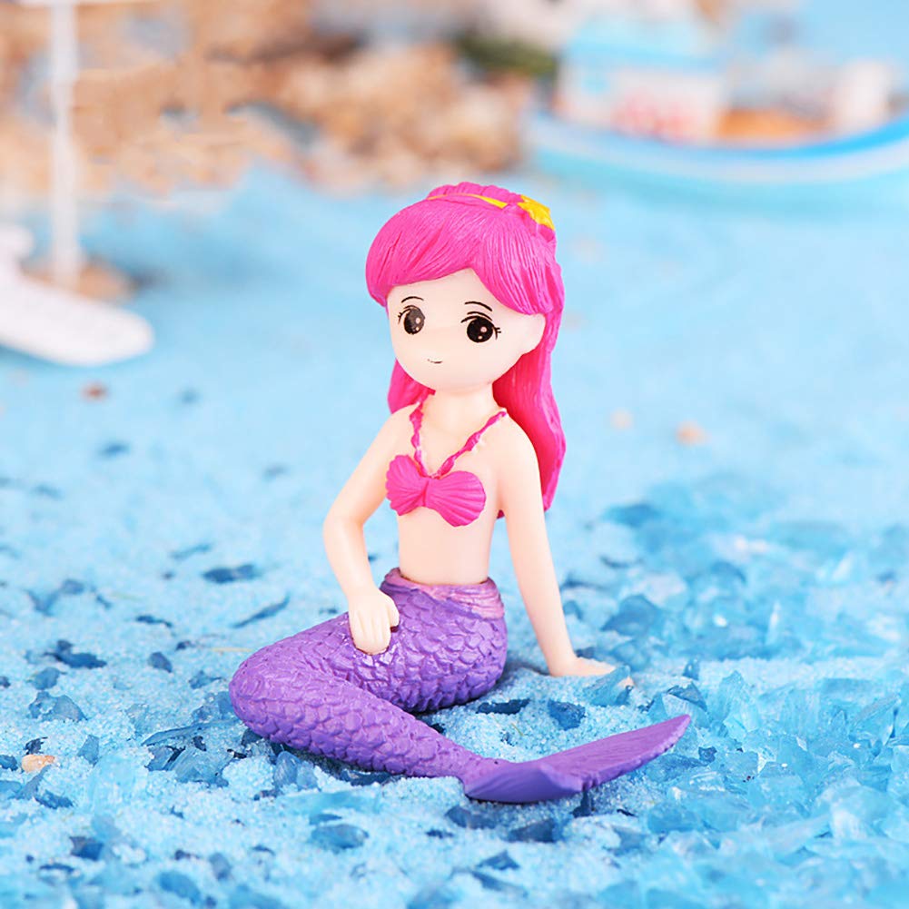 8 Pcs Mermaid Miniature Figurines Mermaid Toy Figure Collection Playset Doll Cake Toppers Birthday DIY Cake Decoration Wedding Party Supplies