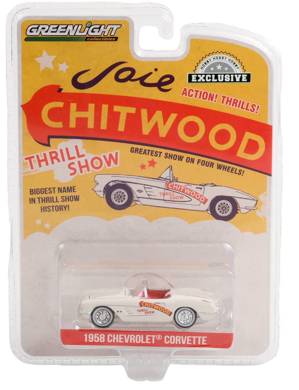 Greenlight 30330 1958 Chevy Corvette - Joie Chitwood Thrill Show (Hobby Exclusive) 1:64 Scale Diecast