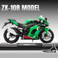 HTLNUZD 1/12 Ninja ZX10R Alloy Die Cast Motorcycle for Kawasaki Ninja ZX10R Vehicle Sound and Light Off Road Autocycle Collectible Model (Green ZX10R)