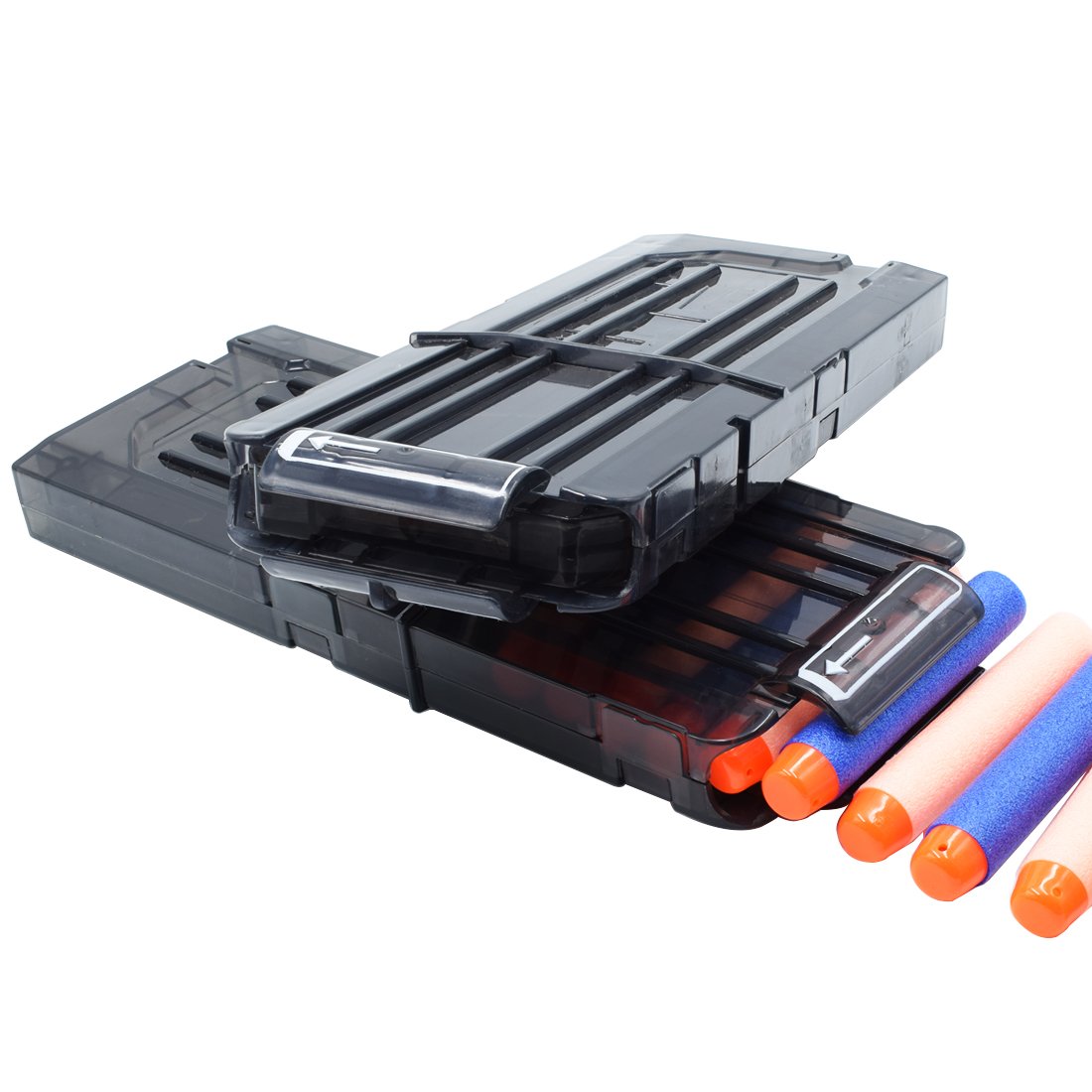 OIMIO Bullet Clips, 4 Pack 12 Darts Quick Reload Clips Magazine Clips for Nerf n-Strike Elite Blaster (Black)