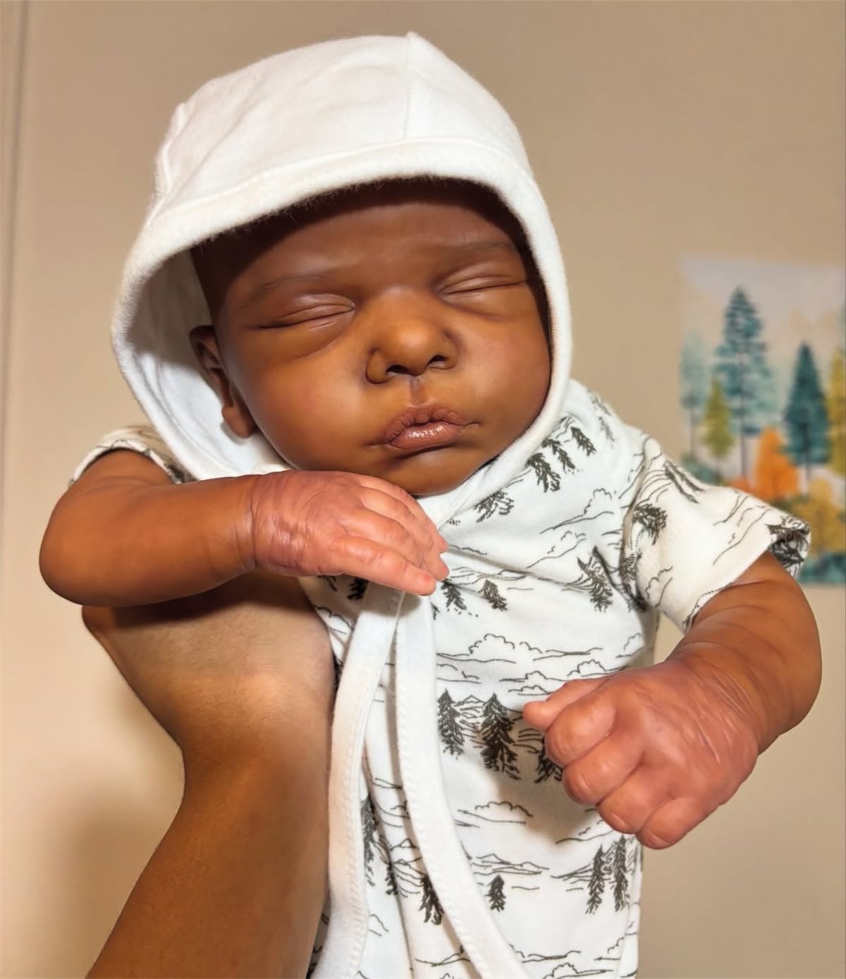 GYCV Reborn Baby Dolls Black Boy 19 Inch Realistic Dark Skin Newborn Doll Soft Body African American Life Like Baby Dolls that Look Real Black Reborn