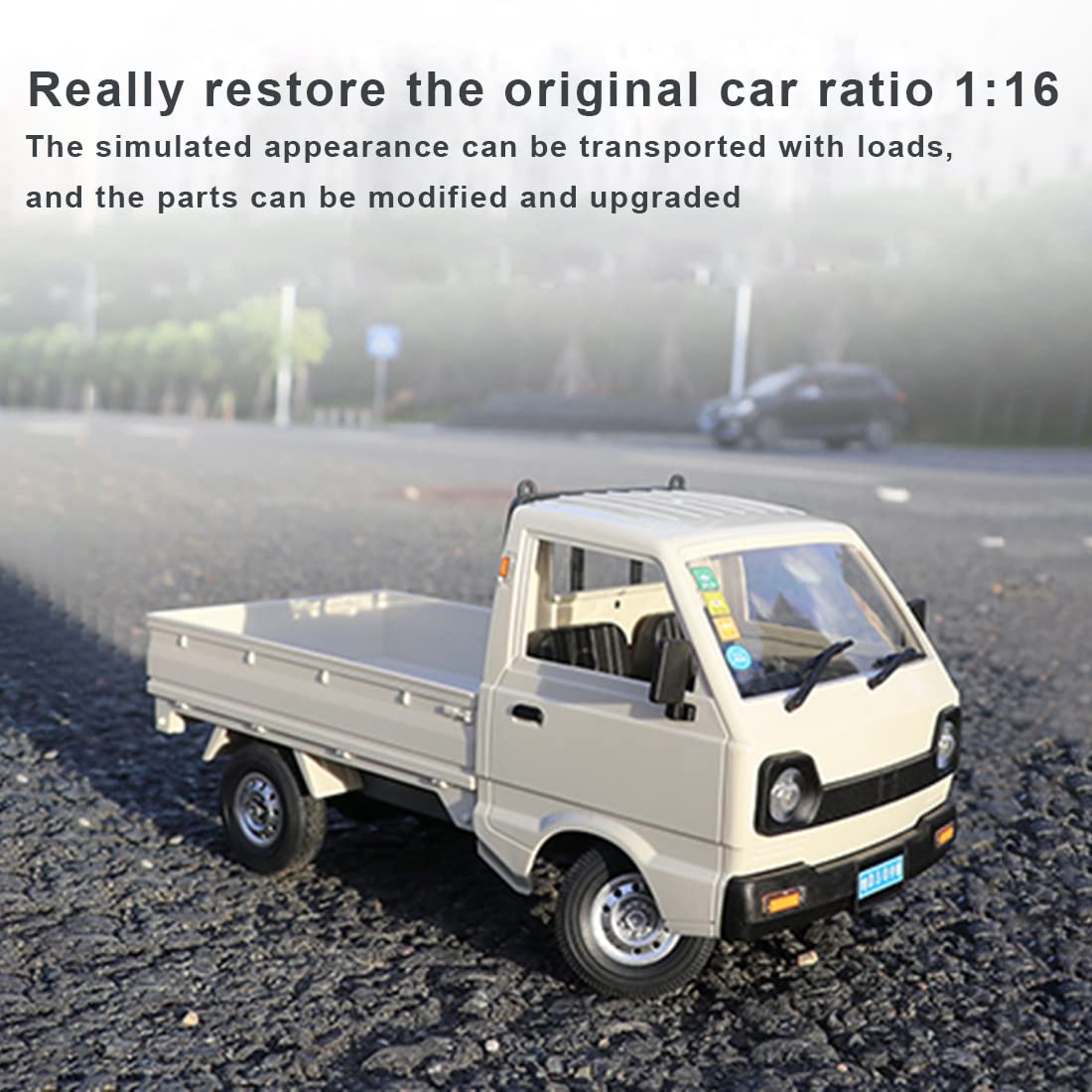 OBIOCKIDAY WPL D12 1/16 RC Truck Mini, 2.4G RC Off-Road Car Mini-Van Remote Control Truck with 2 Batteries, RC Rock Crawler RC Climbing Car RC Buggy
