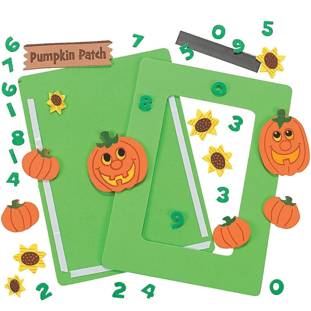 Fun Express 2020 Dated Pumpkin Patch Picture Magnet Craft Kit - Makes 12 - Fall and Halloween Crafts for Kids