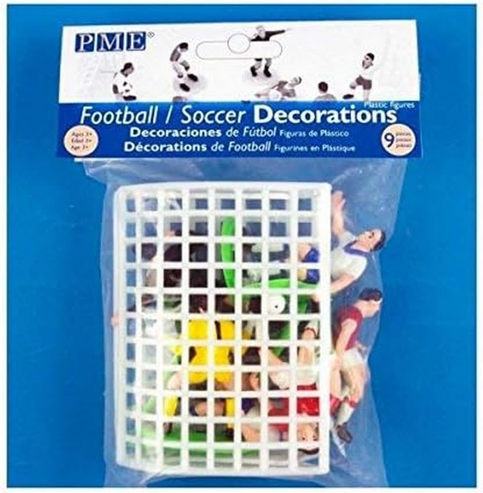 PME Soccer Toppers for Cake and Cupcakes, Set of 9
