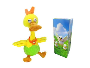 xiulifeifei Talking Repeat Music Song Duck, Plush Toy Duck, Smart Toy ?Adorable Interactive Toy (Red Headdress)