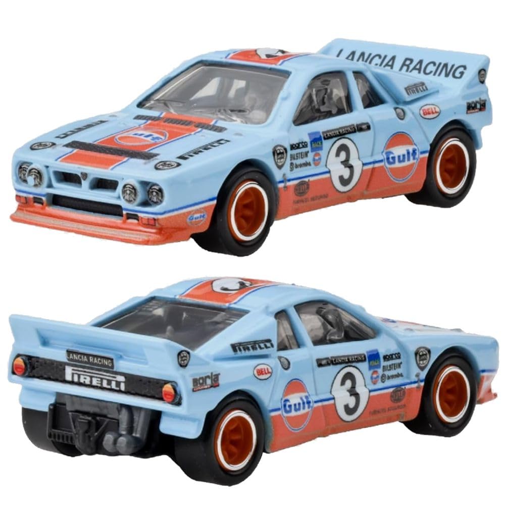 Hot Wheels Premium 2 Pack Lancia Rally 037 / Fiat 131 Abarth Vehicle Toy Minicar 3 Years Old Blue HRR81