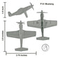 TimMee WW2 Fighter Ace Planes - Gray 9pc Plastic Army Men Airplanes USA Made