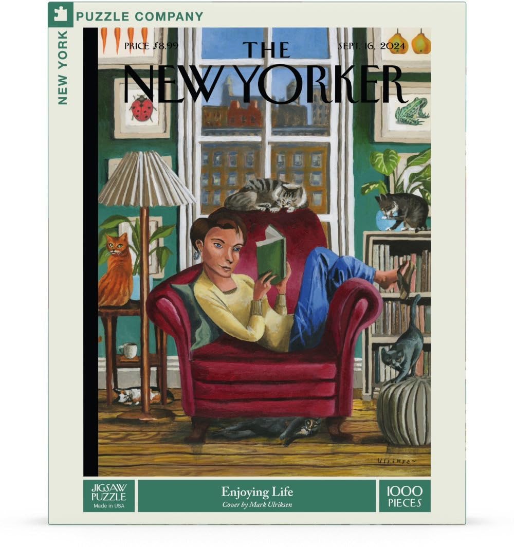 New York Puzzle Company - New Yorker Enjoying Life - 1000 Piece Jigsaw Puzzle for Adults by Mark Ulriksen