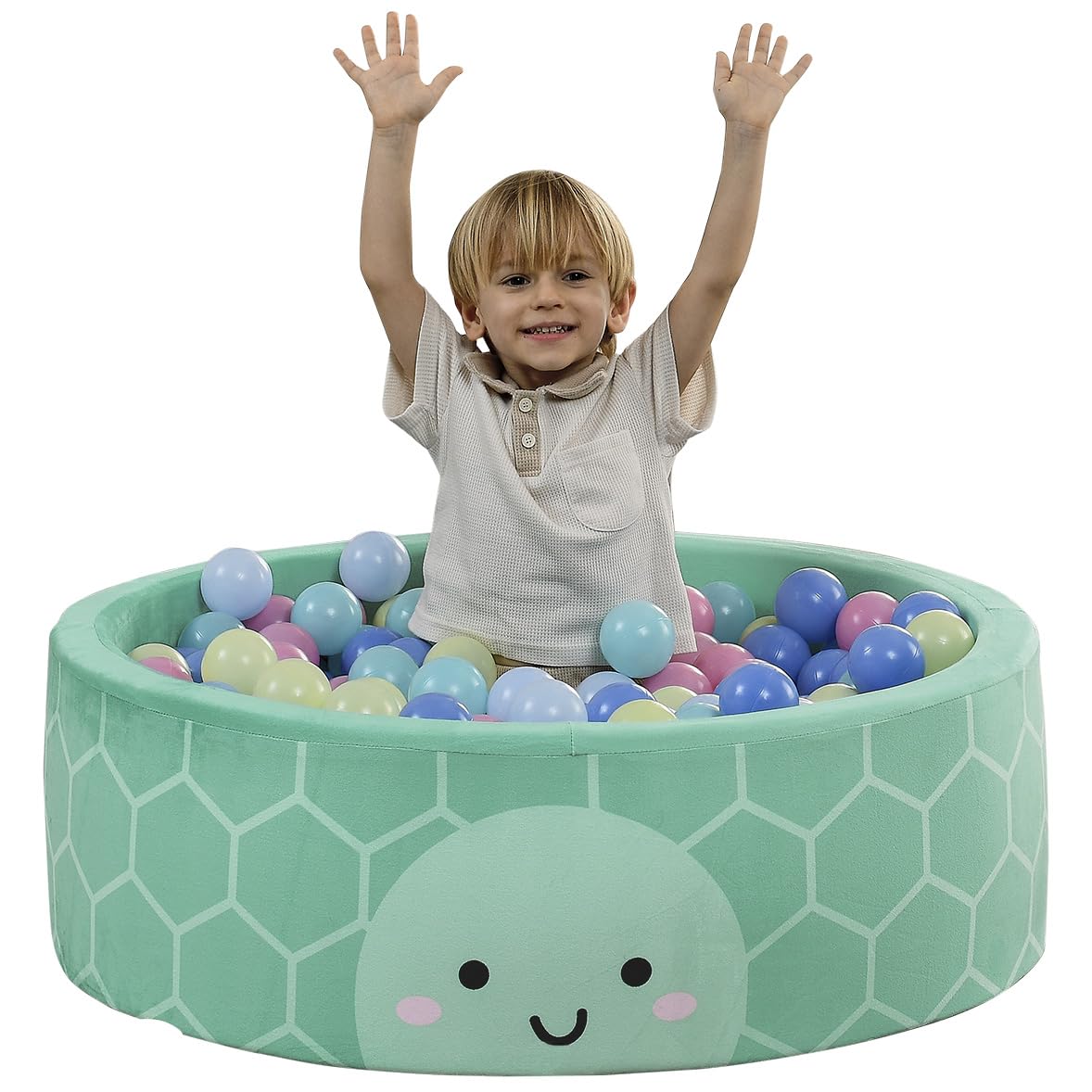Delta Children Turtle Soft Ball Pit with 50 Play Balls - Ball Pits for Toddlers, Soft Round Kiddie Baby Playpen Ball Pool for Kids, Ideal Gift, Green