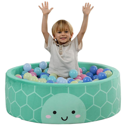 Delta Children Turtle Soft Ball Pit with 50 Play Balls - Ball Pits for Toddlers, Soft Round Kiddie Baby Playpen Ball Pool for Kids, Ideal Gift, Green