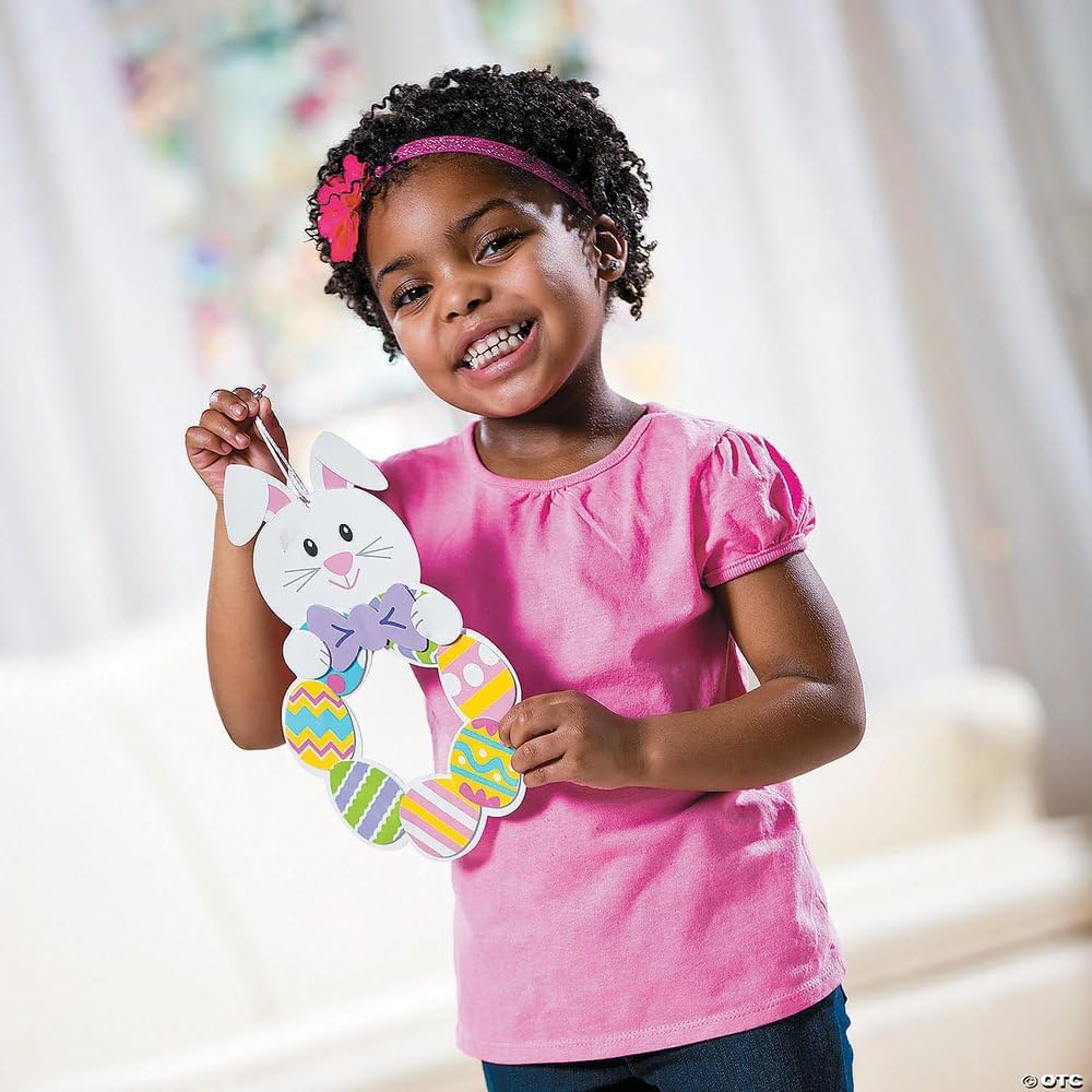 Easter Bunny Wreath Craft Kit - Makes 12 - DIY Crafts for Kids and Fun Home Activities