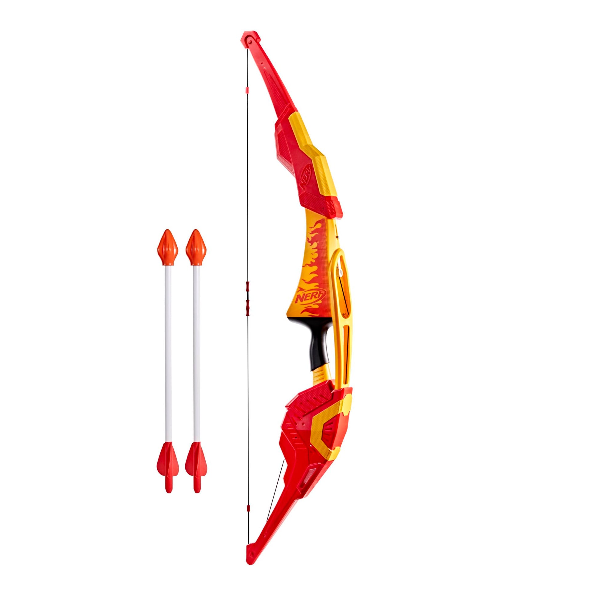 Nerf Pyrostrike Megabow, 42-Inch Bow Fires Arrows Up to 105 Feet, 2 with Soft Tips, Kids Outdoor Toys, Ages 10+ (Amazon Exclusive)