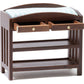 Classics by Handley Dollhouse Miniature Slatted Changing Table with Mattress (Walnut Changing Table with Blue Mattress)
