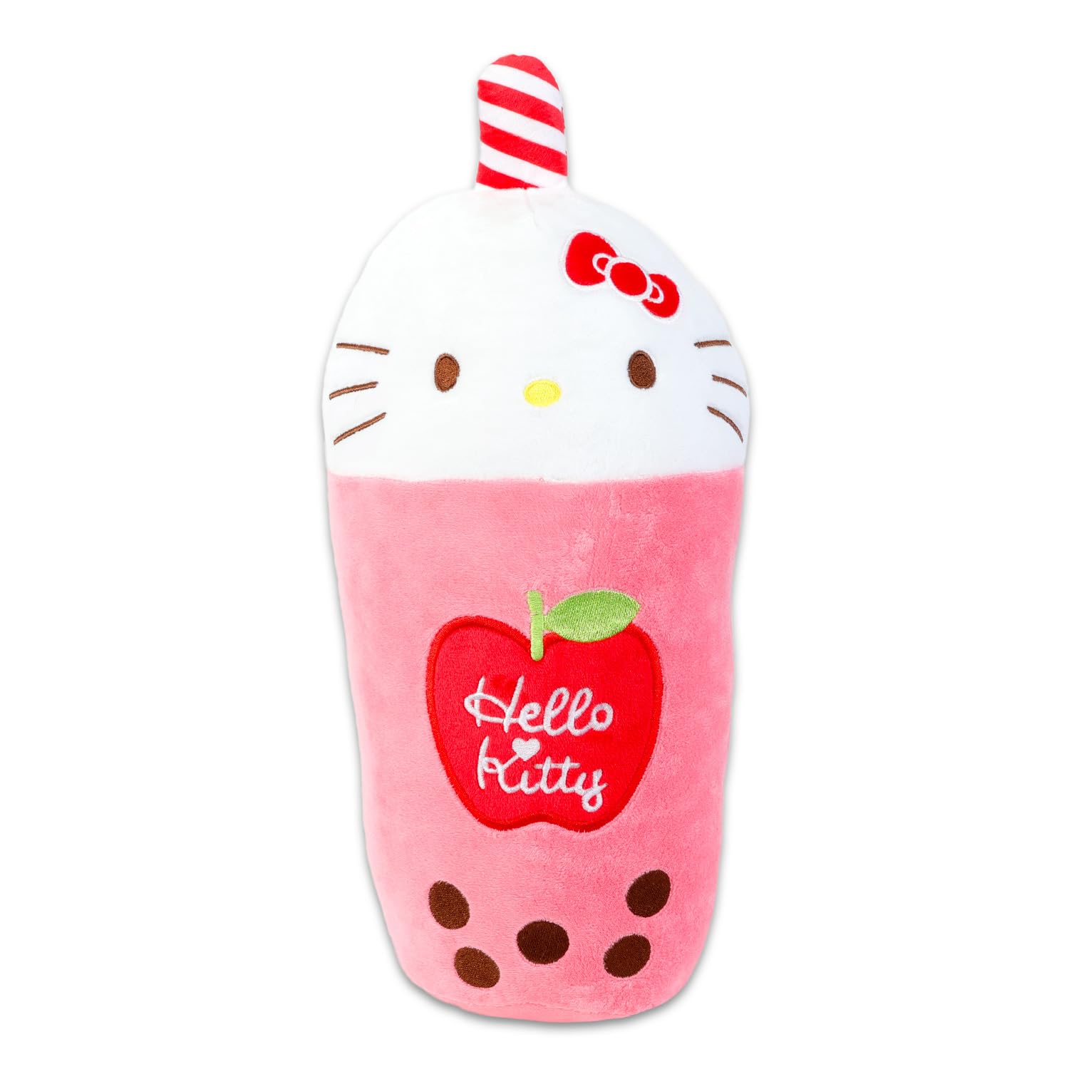 Sanrio Hello Kitty Boba Plush Toy Set - Bundle with 15" Hello Kitty Boba Themed Plush Plus Stickers, More | Hello Kitty Plushie Doll for Kids, Girls