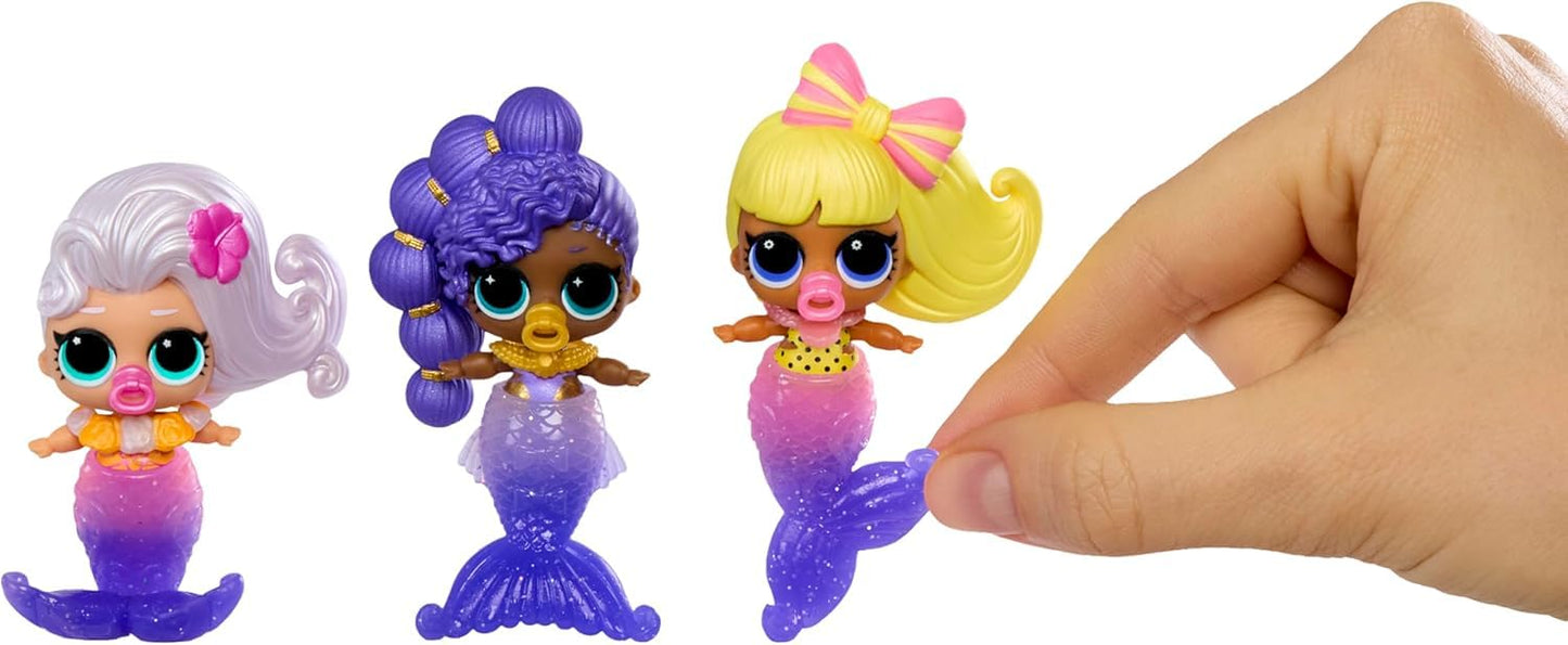 LOL Surprise Mermaids! Makeover Magic Baby Sisters 2 Pack with DIY Wearable Lip Gloss Makeup for You and Your Doll, Fun Water Play, Kids Gift Ages 4+