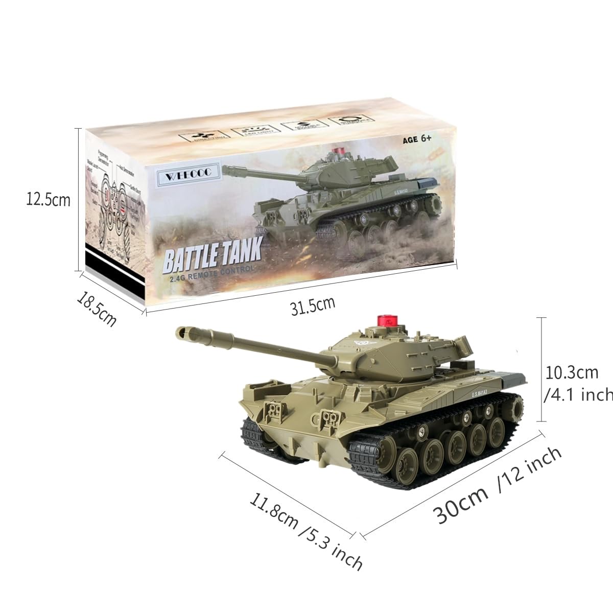 RC Tank Toy Army Military Vehicles Remote Control Battle Tank Toys for Kids
