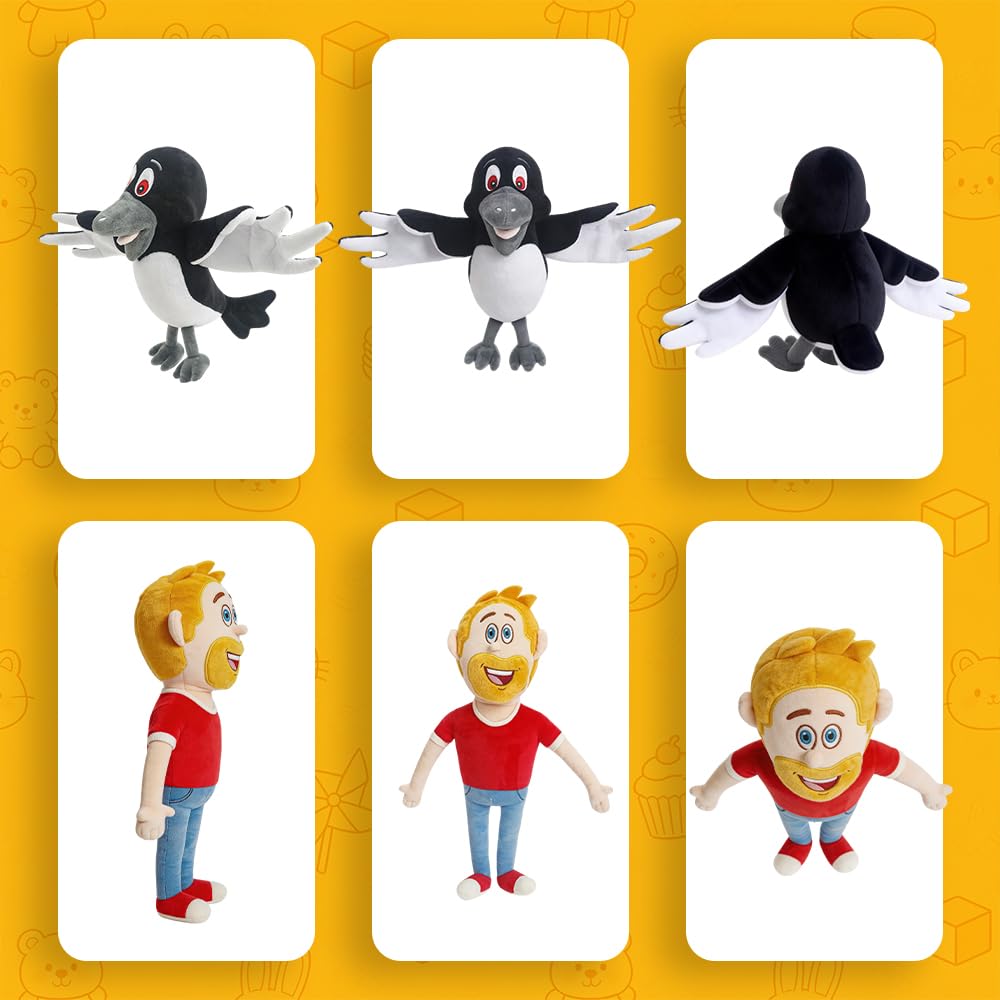 Steve and Maggie Plush Toys, for Children 1 Year and Up, Soft Bird and Character Plush Toy, Interactive Learning Toy for Dress-Up, Nursery Rhymes,