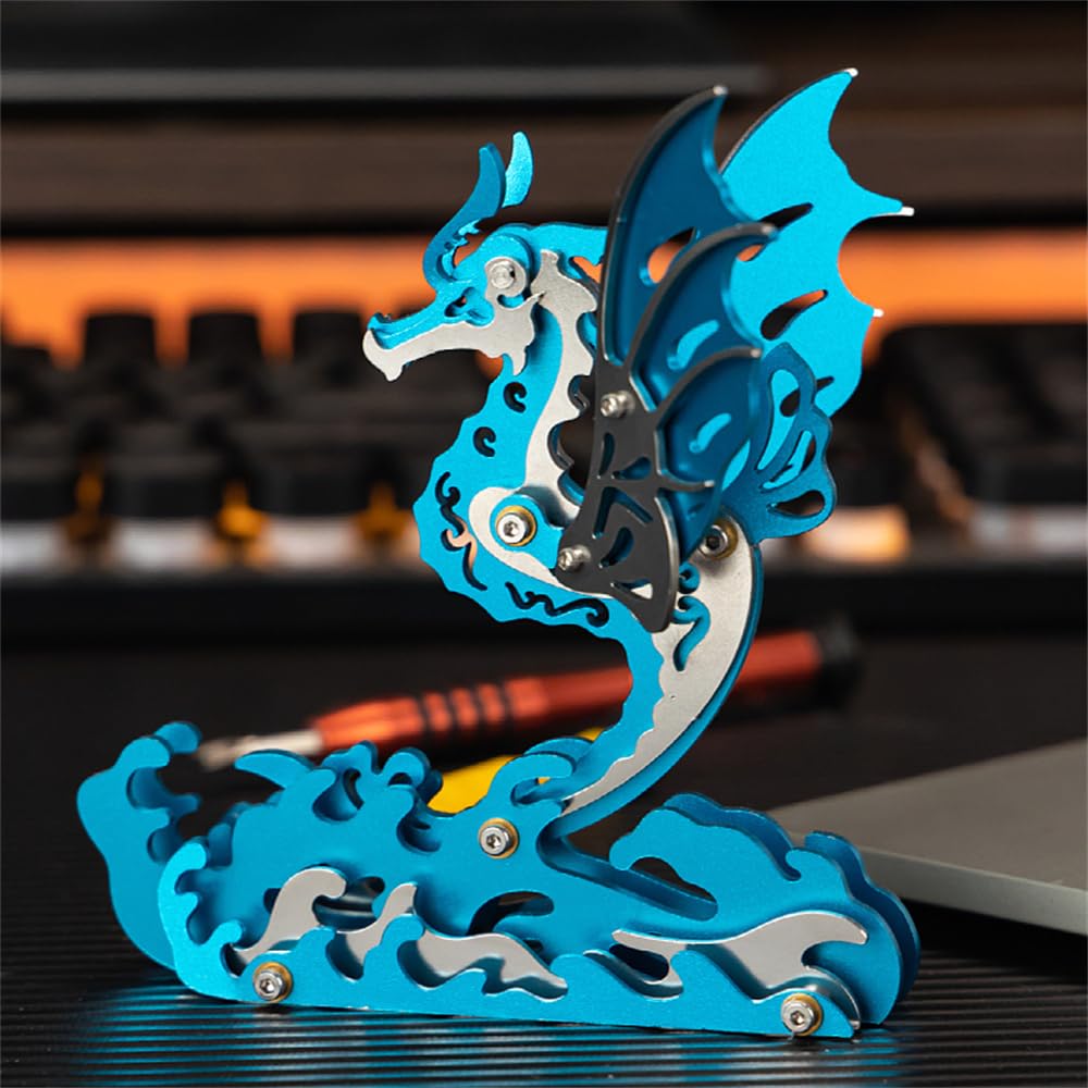 Mokrdomain Seahorse 3D Metal Puzzle, Blue, 77 Pieces