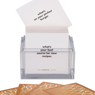 TableTopics Savor Question Card Game - 135 Conversation Starter Cards to Share Your Passion for Food & Cooking with Adult Friends, Talk About Favorite