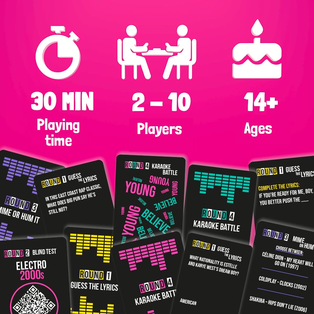 ATM Gaming Play HIT | 90s & 2000s Music Trivia Board Game for Adults & Teens | Fun Party Game with Karaoke & Blind Test | Card Game | Quiz Game | Gift