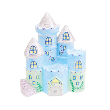 MindWare Paint Your Own Porcelain: Castle Light with 2 Tea Lights, 14 Paints, 2 Brushes & Painting Guide - Creative Paintable Pottery Crafts & Gift