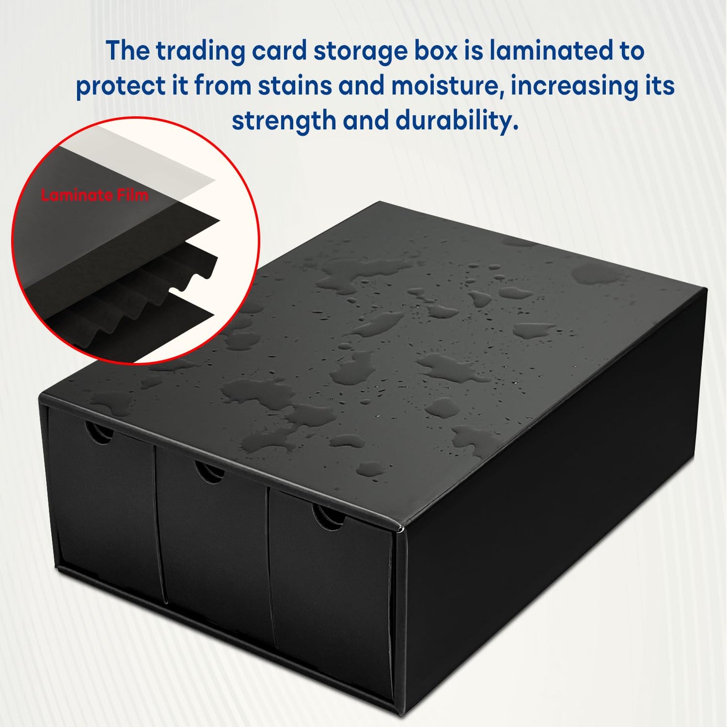 Fageverld Trading Card Storage Box, Collector Cardboard Card Box with 50 Dividers for MTG TCG Magic Baseball Sports Cards Collection, 12 Drawers