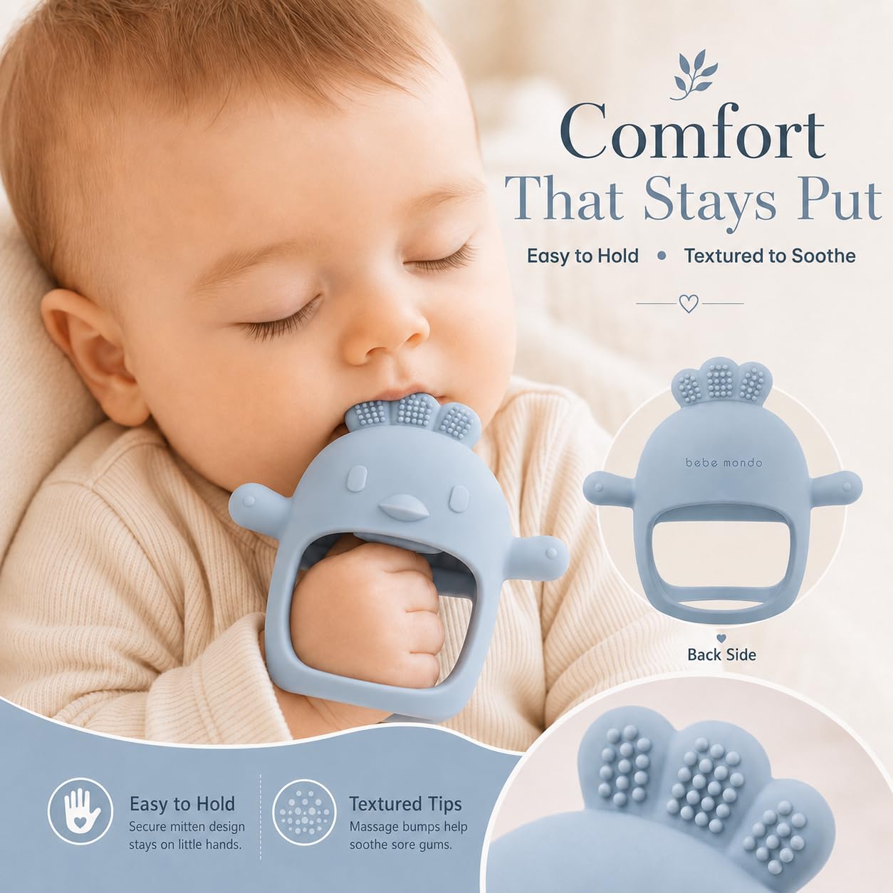 Infant Toys 0-6, Teething Toys 3-6 6-12 Months, Anti Drop Hand Teethers Baby Chew Toys for Teething Relief, Silicone Teether Pacifier Teething Mitten