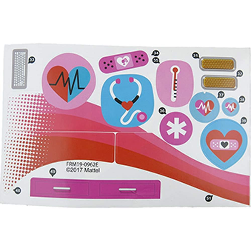 Mattel Replacement Stickers for Inspired by Barbie Care Clinic Doll Playset - FRM19 ~ Replacement Labels, Sheet E - 31-39, 48, 49 and 51, Small