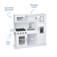 Melissa & Doug Wooden Chef’s Pretend Play Toy Kitchen with “Ice” Cube Dispenser - Cloud White, Kids Kitchen Play Set, for Toddlers and Kids Ages 3+ -