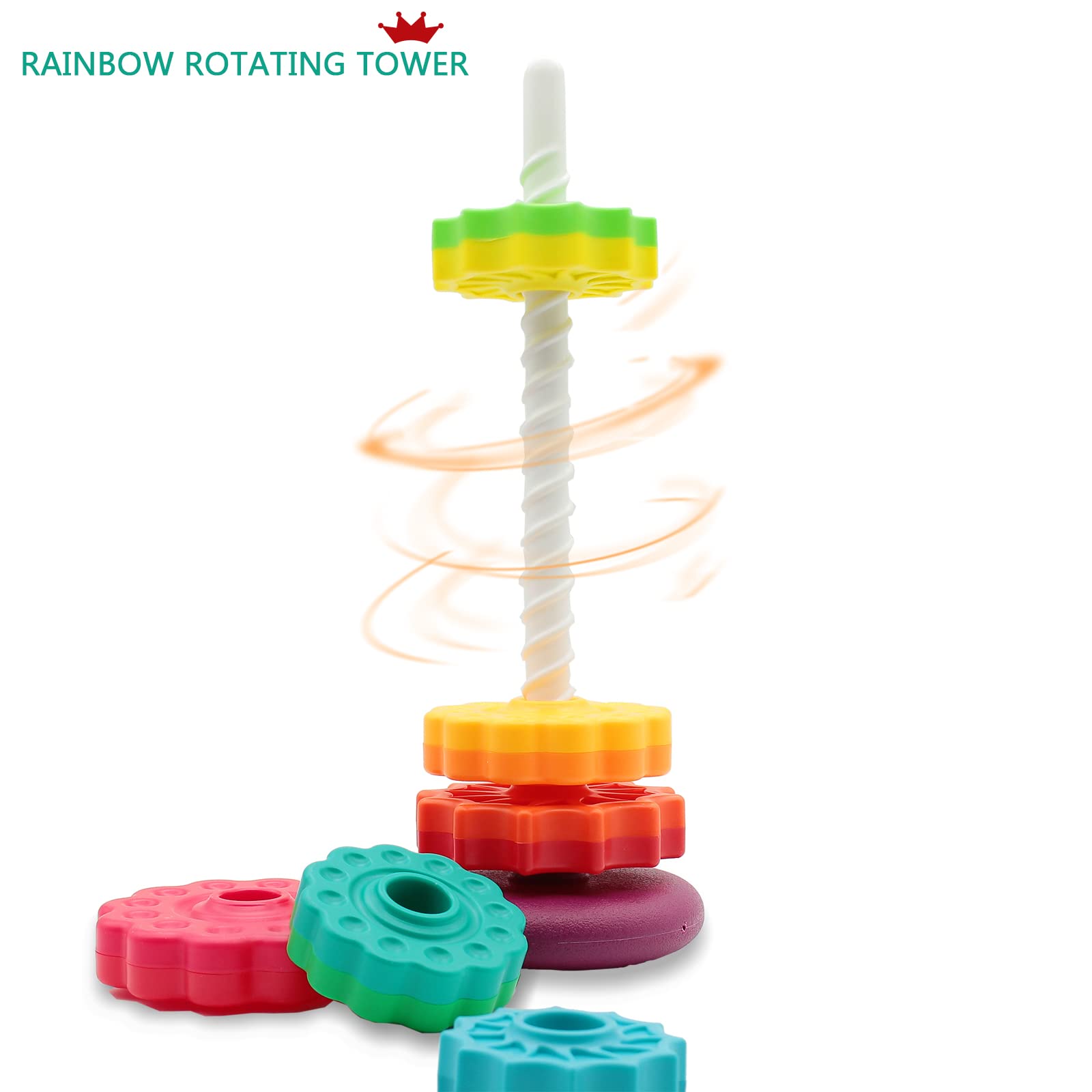 LBAIBB (1 PCS Spinning Stacking Toys,Spin Toy ABS Plastic and Color Rainbow Design,Focus on Children Educational and Interactive Learning's Stack