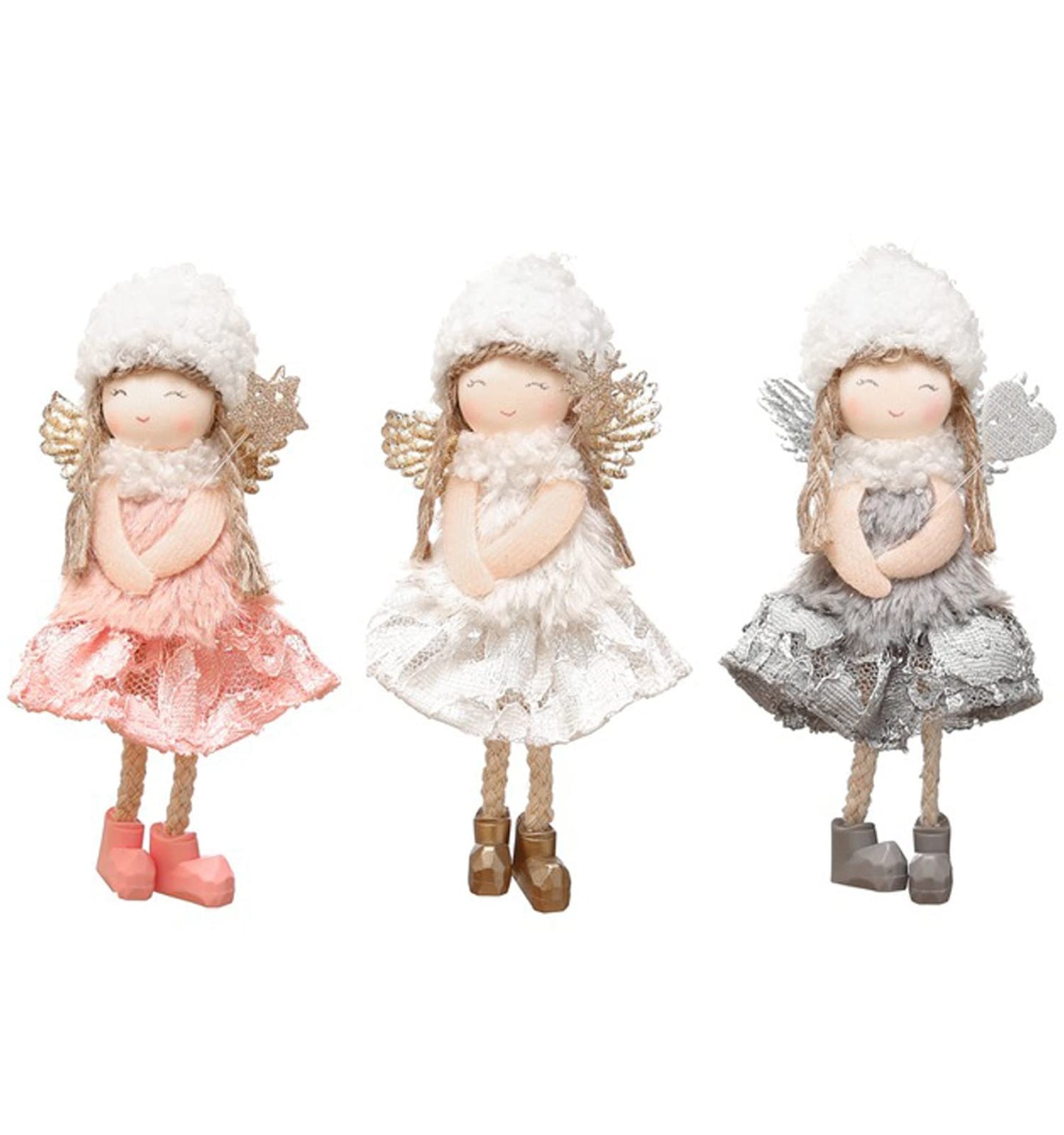 3pcs Christmas Angel Doll Decoration, Christmas Tree Hanging Ornaments, Thanksgiving Day Birthday Gifts, New Year Fairy Presents, Home Party Kids