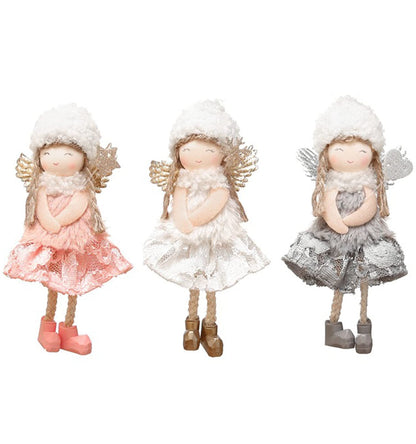 3pcs Christmas Angel Doll Decoration, Christmas Tree Hanging Ornaments, Thanksgiving Day Birthday Gifts, New Year Fairy Presents, Home Party Kids
