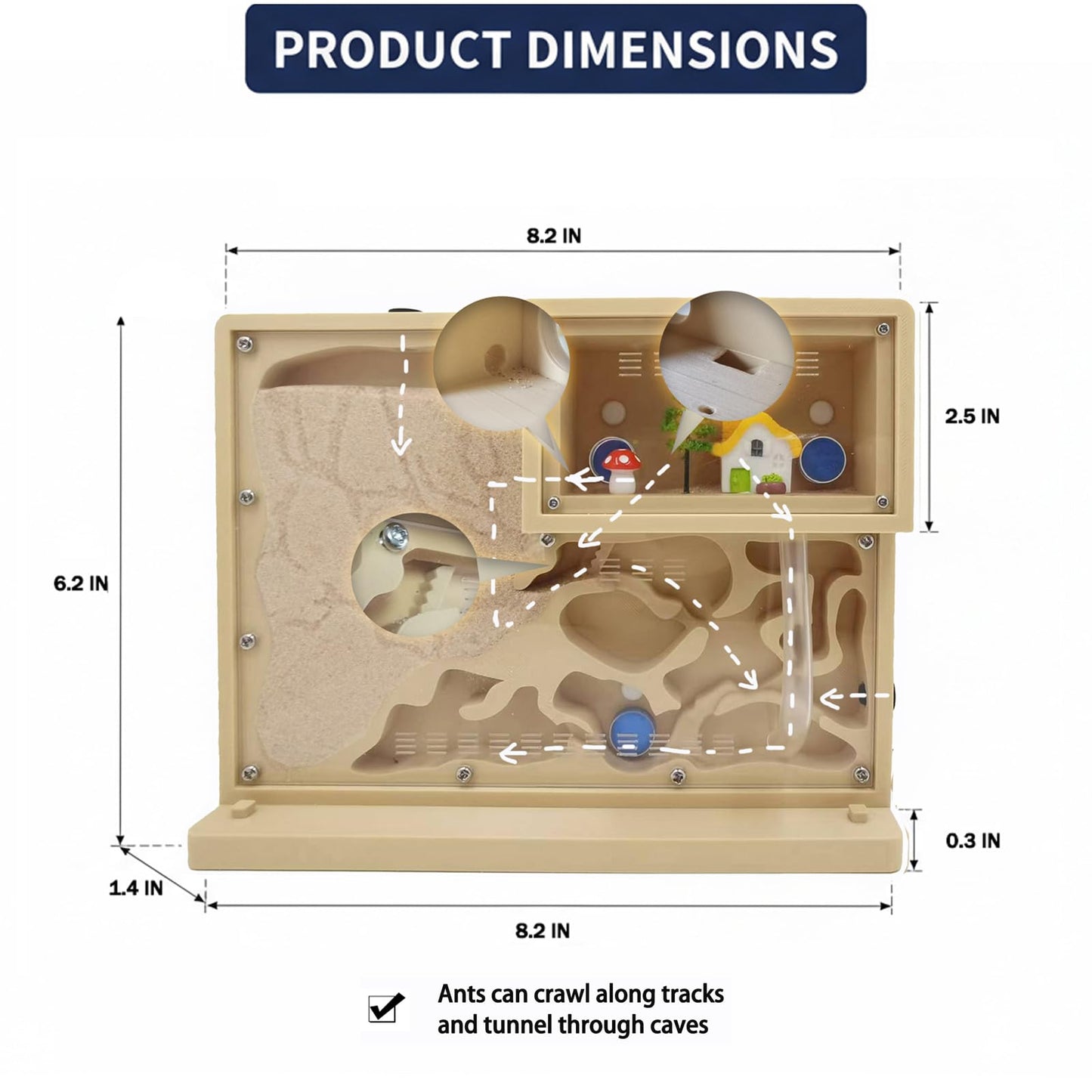 Sand Ant Farm Castle for Kids,Live Ant Habitat Kit with Nutrient Sand - Interactive Ant Colony Observation Terrarium STEM Educational Science Kit