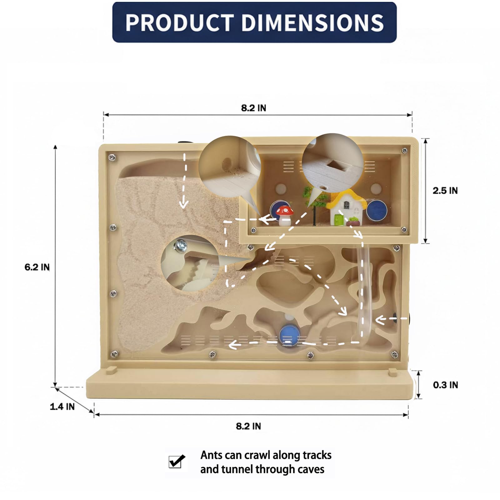 Sand Ant Farm Castle for Kids,Live Ant Habitat Kit with Nutrient Sand - Interactive Ant Colony Observation Terrarium STEM Educational Science Kit